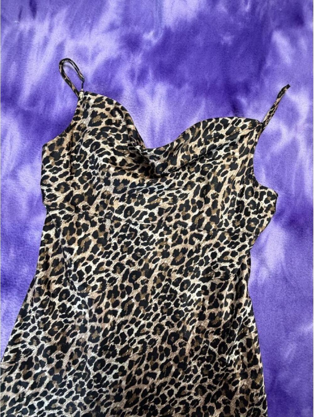 Victoria’s Secret y2k leopard print satin cami dress